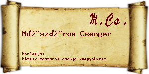 Mészáros Csenger névjegykártya